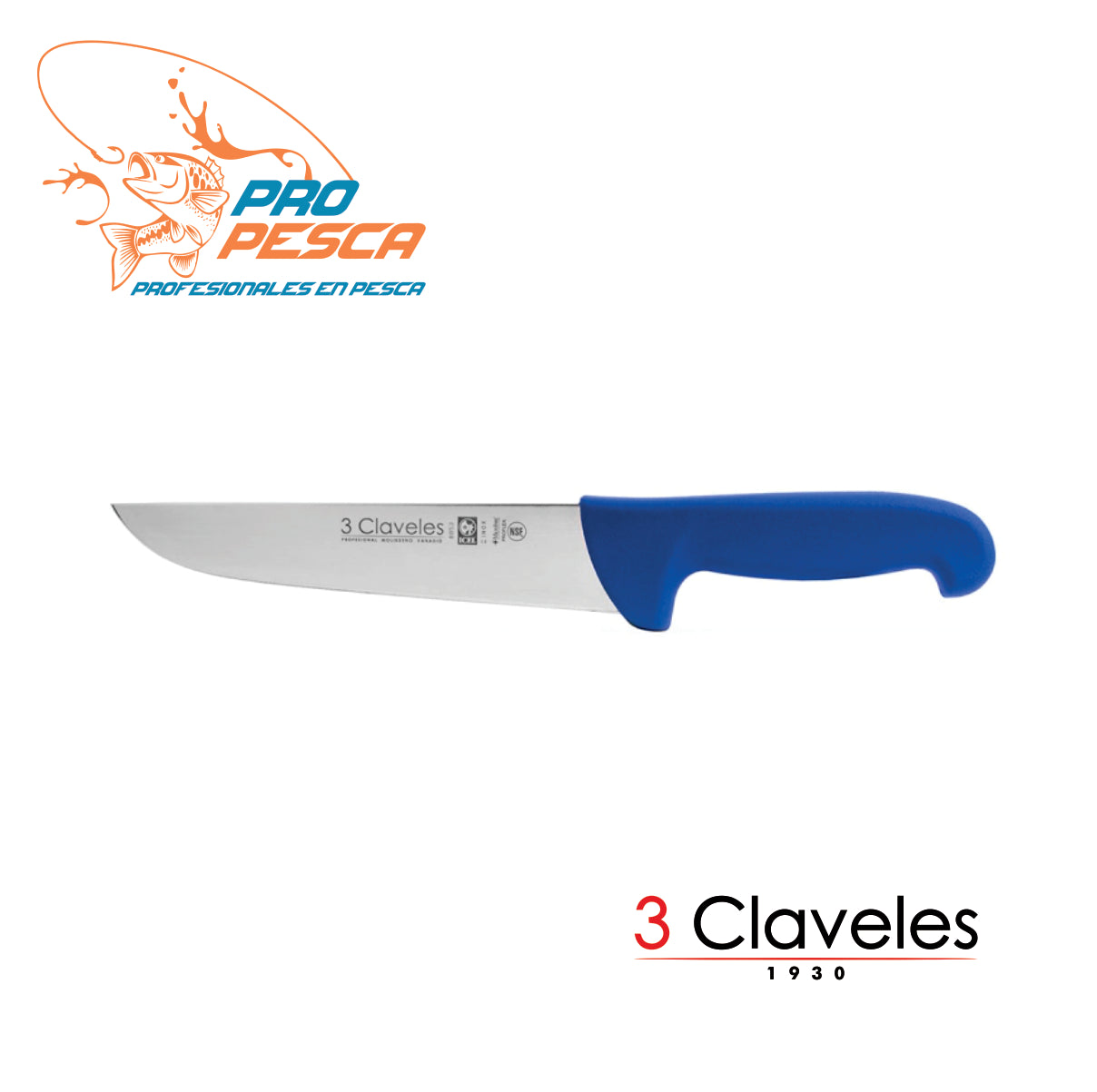 Cuchillo 3 Claveles Cocinero 10.2 (26cm) VE/AM/AZ/RO/BL/NE – Pro Pesca