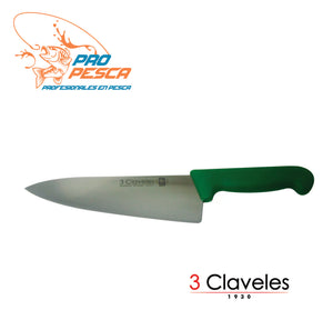 Cuchillo 3 Claveles Cocinero 12" (30cm) VE/AM/AZ/RO/BL