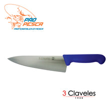 Cargar imagen en el visor de la galería, Cuchillo 3 Claveles Cocinero 8&quot; (20cm) VE/AM/AZ/RO/BL