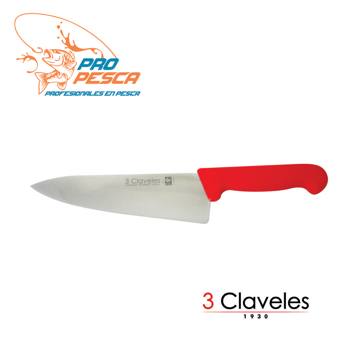 Cuchillo 3 Claveles Cocinero 8 (20cm) VE/AM/AZ/RO/BL – Pro Pesca