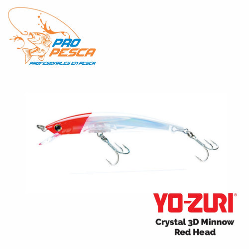 Señuelo Yo-Zuri Crystal 3D Minnow Red Head